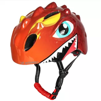 Wozinsky barncykelhjälm drakmotiv lätt 50–54 cm – röd