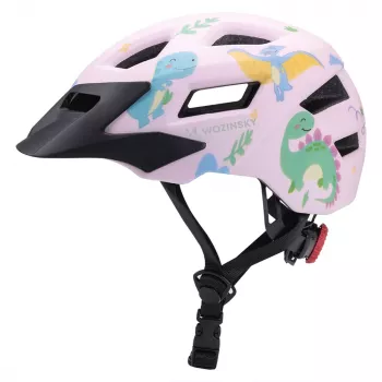 Wozinsky barn-MTB-cykelhjälm med avtagbart visir 52–56 cm – rosa