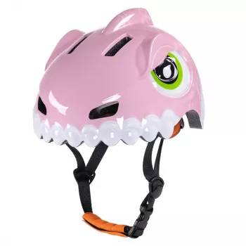 WOZINSKY barncykelhjälm dinosauriemotiv 52–56 cm rosa