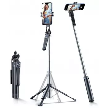 Selfie Stick Wozinsky WC1Y70S teleskopstativ 1,7 m med telefonhållare – svart