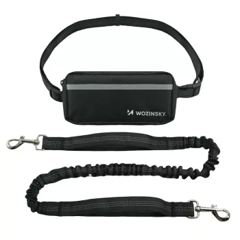 Wozinsky WPST-01 handsfree hundlöpningsbälte med väska och elastiskt koppel – svart