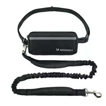 Wozinsky WPST-01 handsfree hundlöpningsbälte med väska och elastiskt koppel – svart
