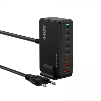 Wozinsky WSL-440 440W GaN QC3 laddstation – svart