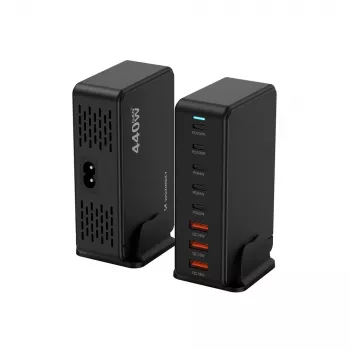 Wozinsky WSL-440 440W GaN QC3 laddstation – svart