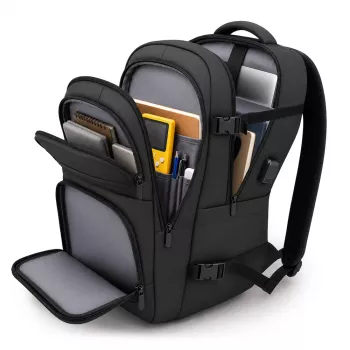 Wozinsky WPW-20L reseryggsäck med laptopfack upp till 15 inch, 40x20x25 cm, handbagage, 20L – svart