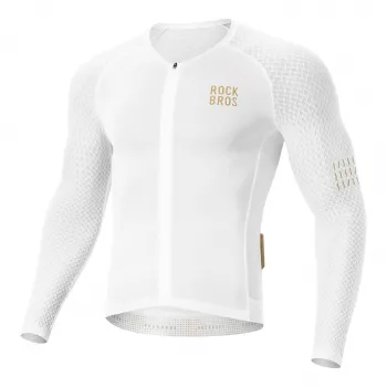 ROCKBROS YDCX008 Diamond långärmad cykeltröja storlek M – vit