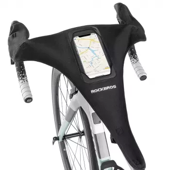 ROCKBROS D78 cykelsvettband med mobilficka och touchskärmfönster - svart
