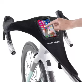 ROCKBROS D78 cykelsvettband med mobilficka och touchskärmfönster - svart