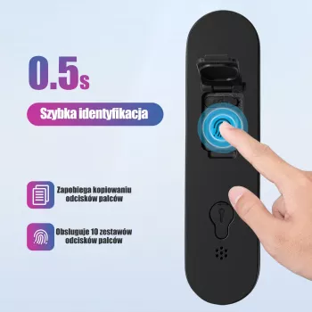 Rockbros SMART fingeravtrycks- och Bluetooth-cykellås 100 cm svart