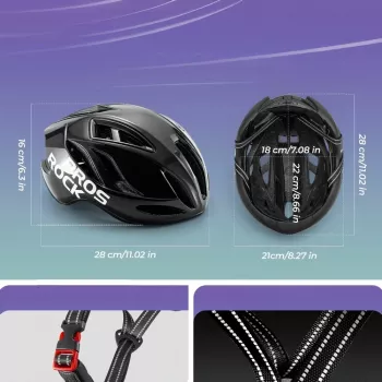 ROCKBROS TS-42 lätt cykelhjälm 58-62 cm svart