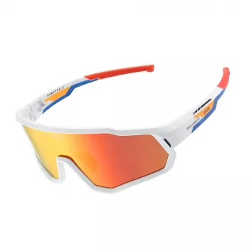 ROCKBROS SP383 Shining Warrior cykelglasögon – mattvit ram, polariserade röda glas
