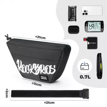 Rockbros G011 Flash Journey styrväska – trapetsformad, svart