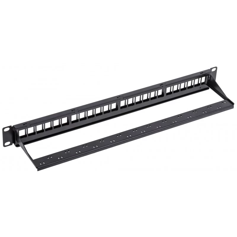 NETRACK 104-20 24-port Keystone patchpanel 1U 19 inch svart