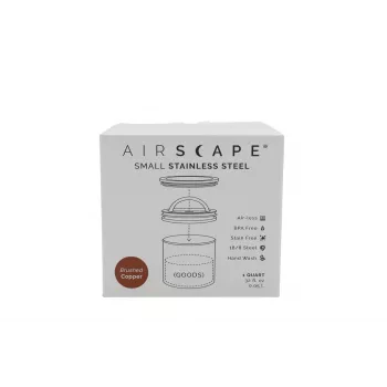 Airscape arombehållare i rostfritt stål, liten, borstad koppar