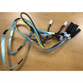 Supermicro 2x Mini-SAS HD till 4x SAS + 2x strömkabel (CBL-SAST-0675) 80 cm intern SAS breakout-kabel