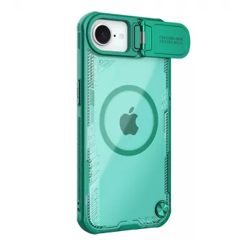 Nillkin Iceblade Prop Magnetic Case med kameraskydd och stöd för iPhone 16e / 17e - grön