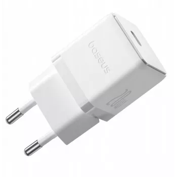 Baseus Palm 1C 20W USB-C laddare med Baseus Mini White USB-C 60W-kabel 1 m – vit