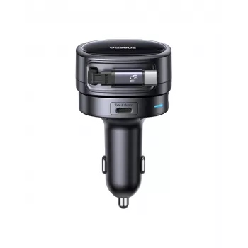 Baseus PrimeTrip VR1 60W billaddare med utdragbar USB-C-kabel – svart