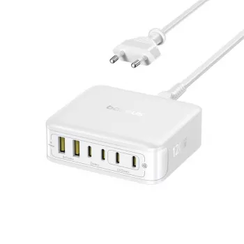 Baseus EnerFill FH21 120W 4xUSB-C + 2xUSB-A GaN-laddningsstation – vit