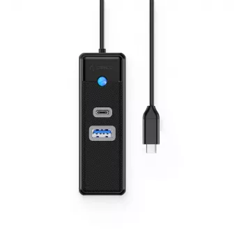 ORICO PWCUR-C3 3-portars USB-C-hubb med USB-A 3.0, USB-C 3.0 och Gigabit Ethernet – svart