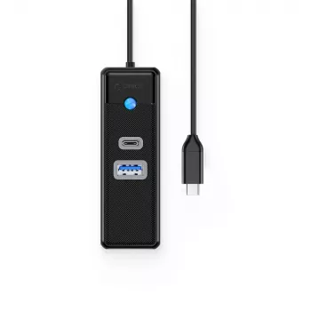 ORICO PW3UR25-C3 3-ports USB-C-hubb med 2,5G Ethernet, 0,5 m kabel, svart