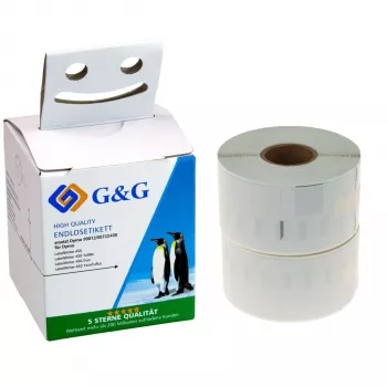 G&G kompatibel etikettrule för DYMO 99012, S0722400 – 36 x 89 mm direkttermopapper, vit, permanentlim, 520 etiketter