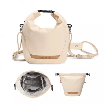 K&F Concept Crossbody Sling Bag 5L beige för kamera och smartphone
