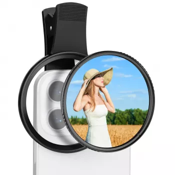 KF 2-i-1 Black Diffusion 1/4 + CPL-telefonfilterkit 67 mm clip-on