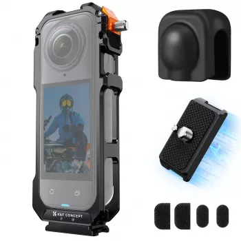 KF Protective Frame Mount Cage med 2x 1/4 inch-20 gänga och GoPro-hållare för Insta360 X5 / Kf31.182