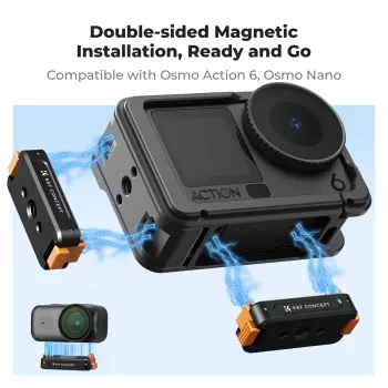 Magnetisk snabbväxlingshållare med 1/4 inch gänga för DJI Osmo Action 6 / Nano / Kf12.0028