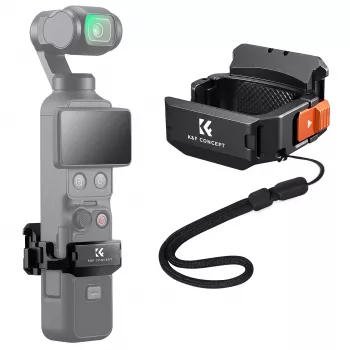 KF Mount Adapter Protective Frame för DJI Osmo Pocket 3 / 4 med GoPro-hållare och 1/4 inch stativgänga – svart