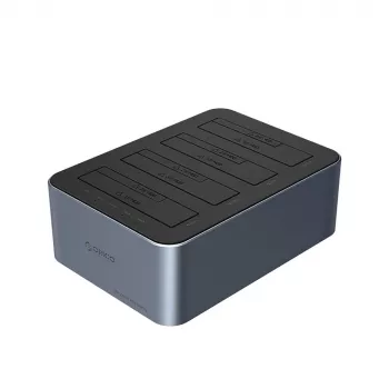 ORICO 6646C3-C 4-bay dockningsstation för 2,5/3,5 inch SATA HDD/SSD med offline-kloningsfunktion – grå
