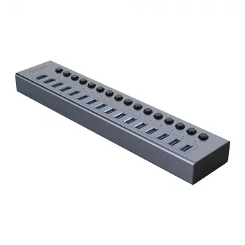 ORICO BT2U3-16AB 16-portars USB 3.0-hubb med individuella strömbrytare – grå