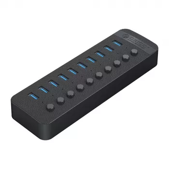 ORICO CT2U3-10AB 10-portars USB 3.0-hubb med individuella strömbrytare – svart