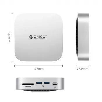 ORICO MiniLink 9-i-1 USB-C-dockningsstation silver