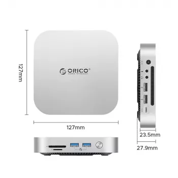 ORICO MiniLink 9-i-1 USB-C-dockningsstation med M.2 SSD-kabinett – silver