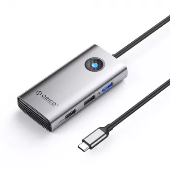 ORICO PW11-5P USB-C-hubb dockningsstation 1x USB-A 3.0 + 2x USB-A 2.0 + 1x USB-C PD + 1x HDMI – grå
