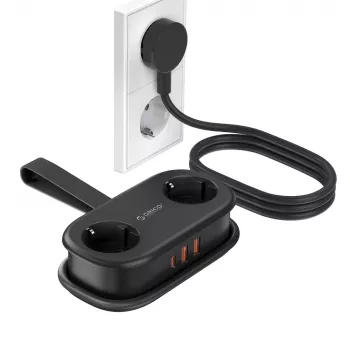 ORICO AP3 20W GaN-grenuttag 5-i-1 2x AC + 2x USB-A + 1x USB-C – svart