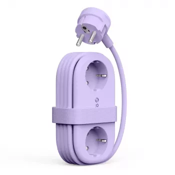 ORICO AP3 65W GaN 6-i-1 grenuttag med 2 AC-uttag, 2 USB-A- och 2 USB-C-portar – lila