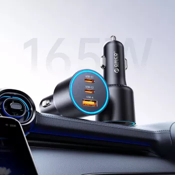 ORICO HyperDrive 165W biladdare USB-A + 2x USB-C - svart