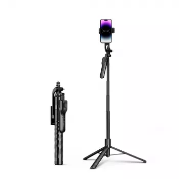ORICO SPM175 selfie stick-stativ med Bluetooth 5.2-fjärrutlösare, 1/4 inch universalskruv, 360° rotation, 70 cm maximal längd, svart