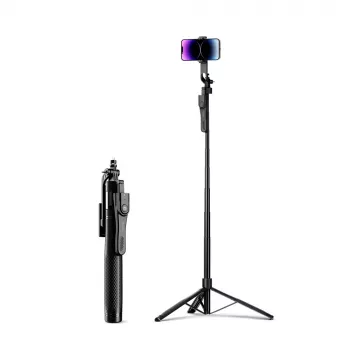ORICO SPM215 selfie stick-stativ med Bluetooth 5.2-fjärrkontroll, 360° rotation, 1/4 inch stativgänga, utdragbar till 72 cm, svart