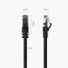 ORICO PUG-C6 CAT6 Ethernet-patchkabel 30 m – svart