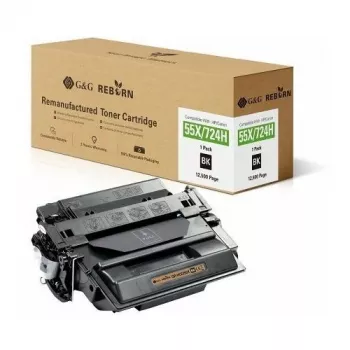 G&G Reborn återtillverkad tonerkassett kompatibel med HP 55X / Canon 724H svart 12 500 sidor