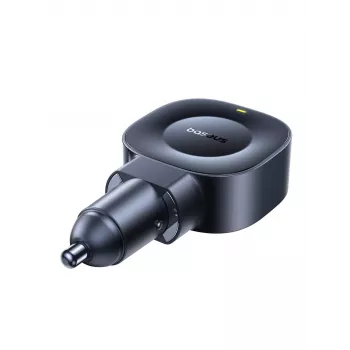 Baseus PrimeTrip VR2 45W + 45W billaddare med infällbar USB-C-kabel – svart