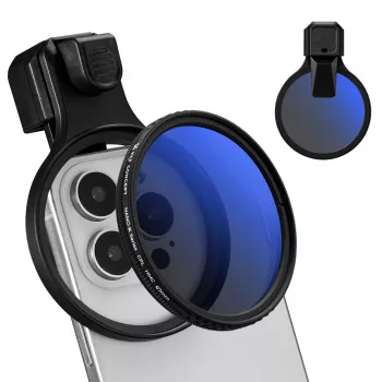 K&F Concept 67 mm cirkulärt polarisationsfilter CPL med klämma för smartphone - KF15.0027