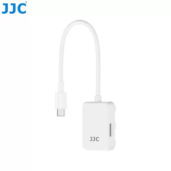 JJC PDB-UC USB-C micro SD-kortläsare med 2x USB-C-anslutningar, Space Gray