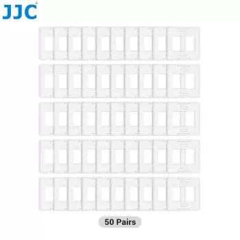 JJC SM-35x50 diaramar för 35mm-film, 50x50mm ram, 36x24mm bildfönster, ABS-plast, för att sätta ihop, 50 st