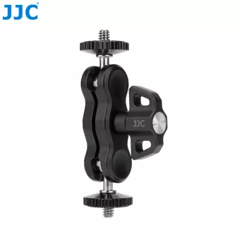 JJC MFC-B Magic Arm flexibel gooseneck-fäste med klämma för monitorlampa, 2x 1/4 inch-skruv, svart