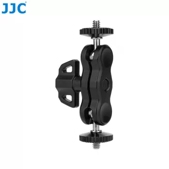 JJC MFC-B Magic Arm flexibel gooseneck-fäste med klämma för monitorlampa, 2x 1/4 inch-skruv, svart